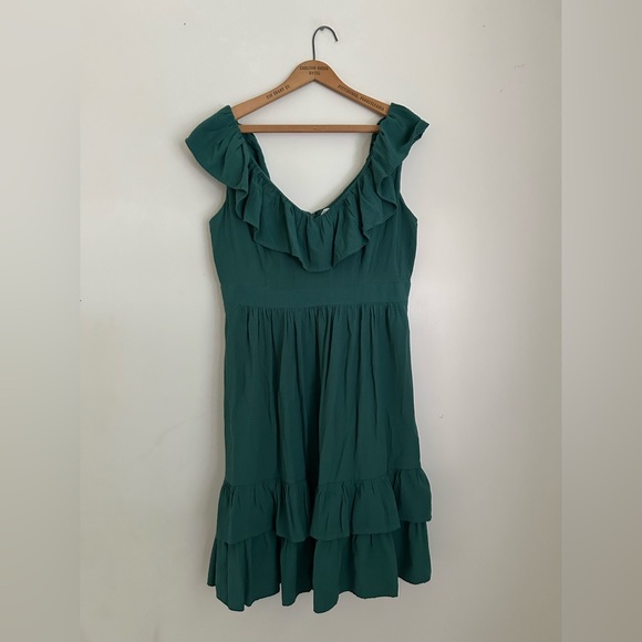 Calvin Klein Teal Ruffle Mini Dress - Picture 1 of 5